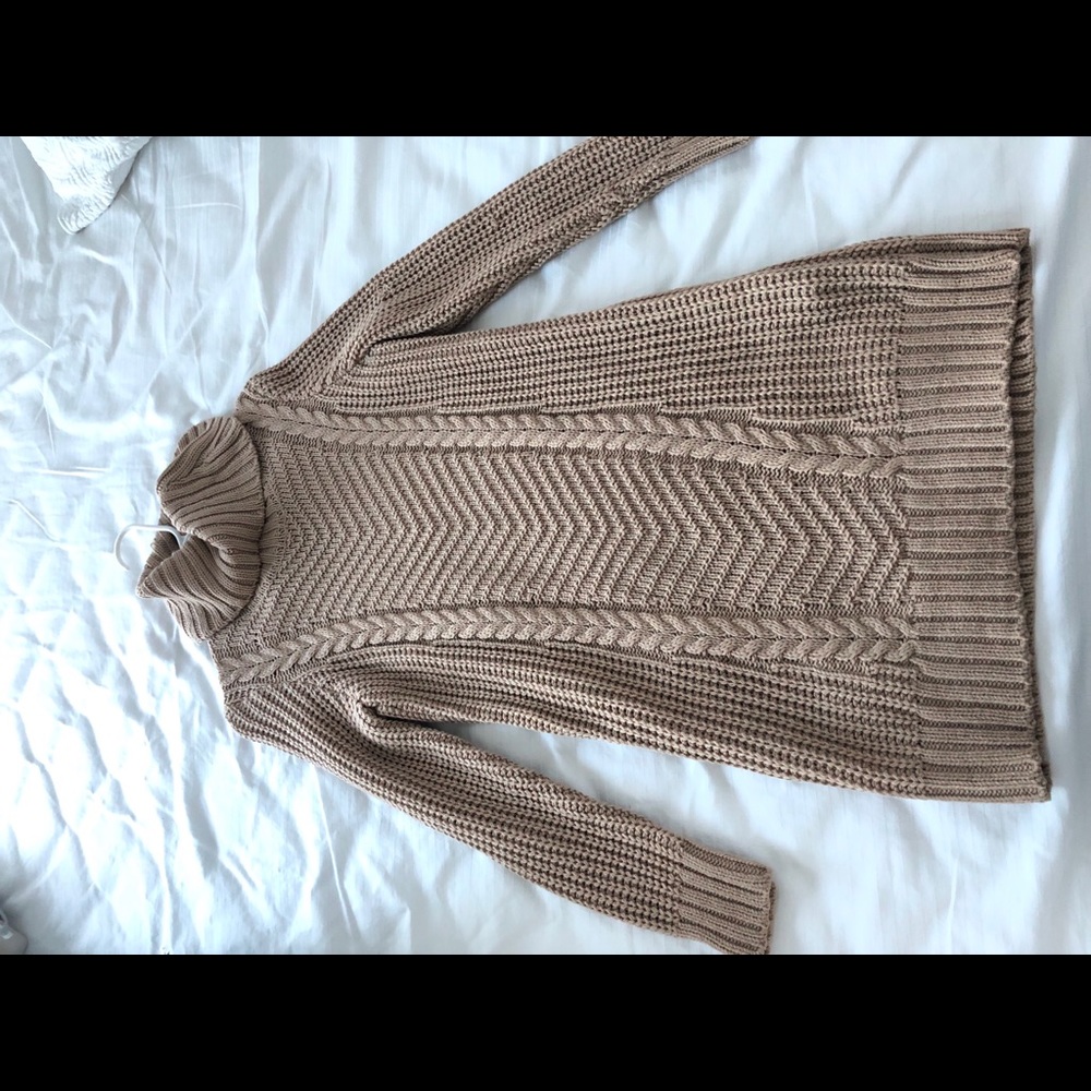 TAN SWEATER DRESS
